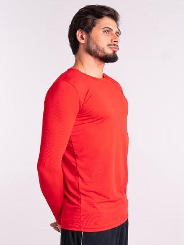 Térmica T-Shirt Compressão Segunda Pele UV Tecido Gelado 50 +/Cor Vermelho